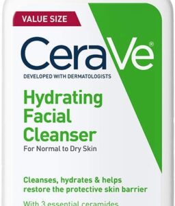 CeraVe Hydrating Facial Cleanser, Moisturizing Face Wash For Dry Skin, Hyaluronic Acid + Ceramides + Glycerin, Hydrating Cleanser For Normal To Dry Skin, National Eczema Association Certified